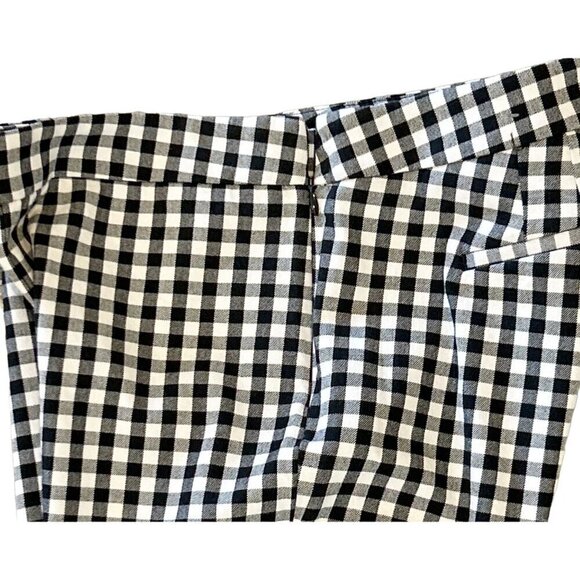 Talbots Women's Gingham Chatham Ankle Pant Black White Stretch Low Rise Size 4P - Picture 5 of 10